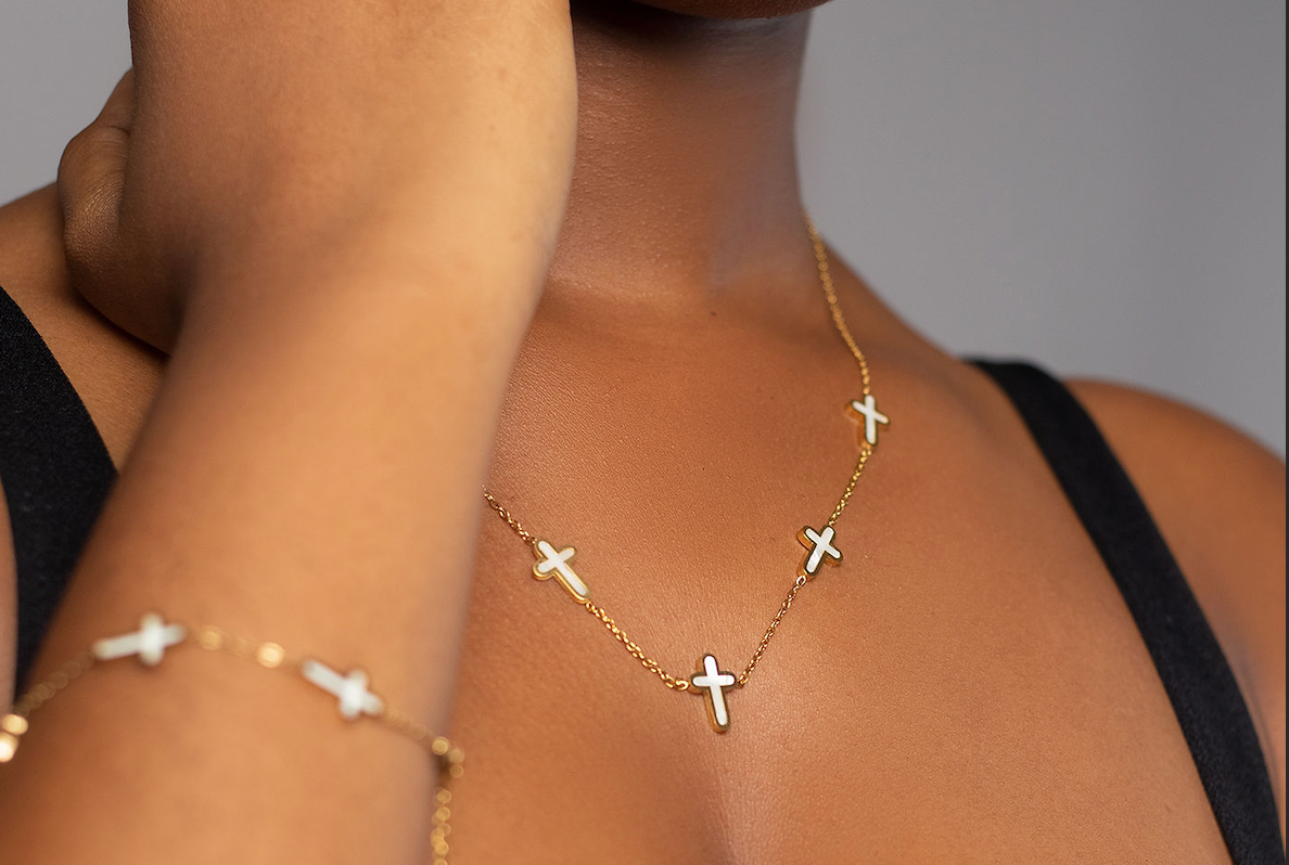 Cross Pearl Necklace