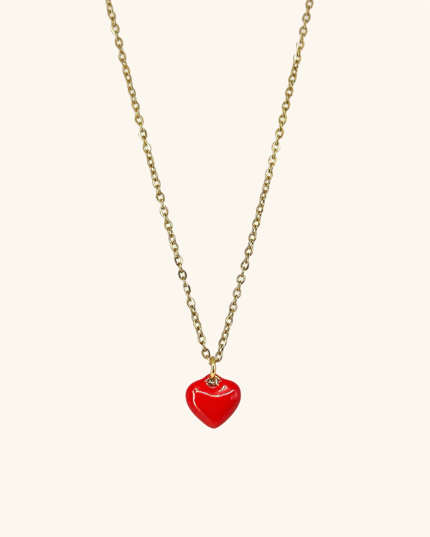 The Red Heart Passion Necklace features a vibrant red heart pendant, symbolizing love and passion, perfect for expressing heartfelt emotions and devotion