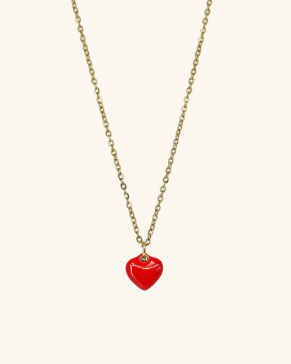 The Red Heart Passion Necklace features a vibrant red heart pendant, symbolizing love and passion, perfect for expressing heartfelt emotions and devotion