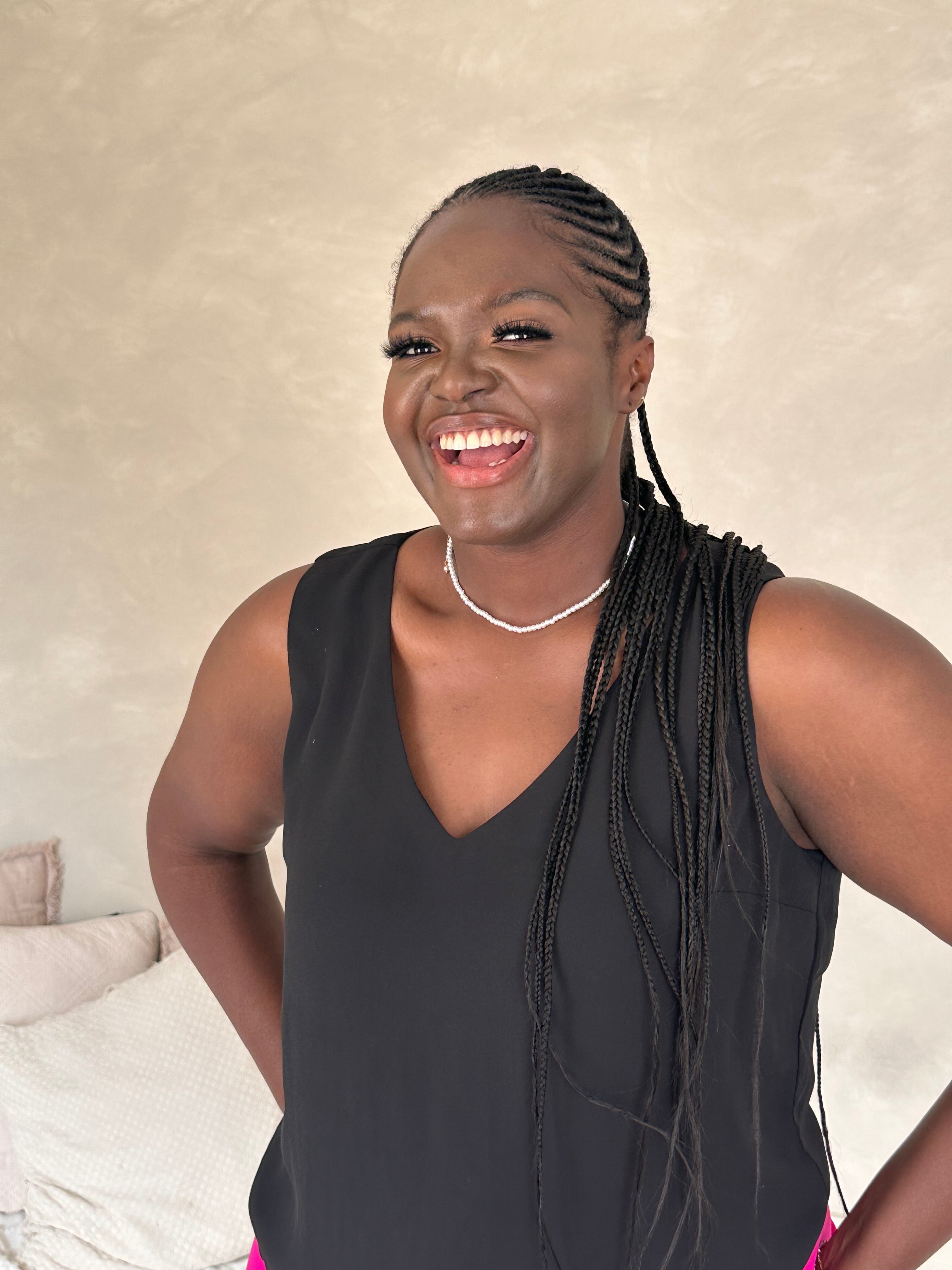 Woman of God wearing a graceful pearl necklace, symbolizing purity, faith, and her devotion to Christ. This timeless piece complements her style and serves as a daily reminder of her spiritual identity and strength