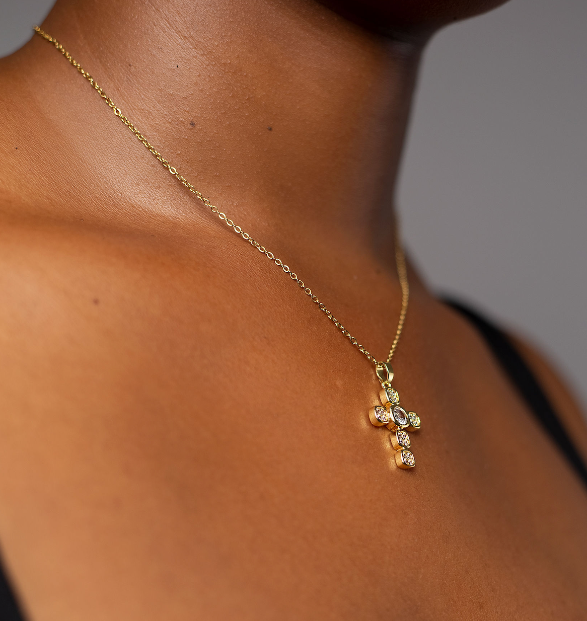 Major Love cross necklace making bold Christian faith statement with modern design