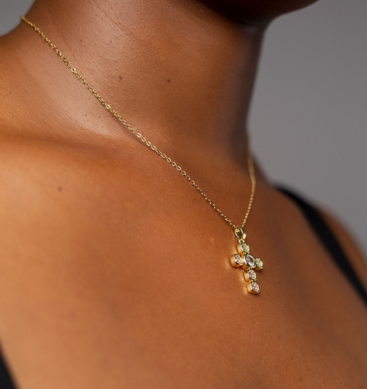 Major Love cross necklace making bold Christian faith statement with modern design